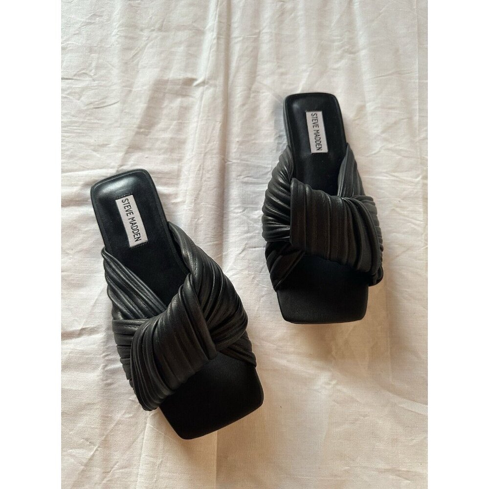 Steve Madden Mentor Sandals Flats Black View 3
